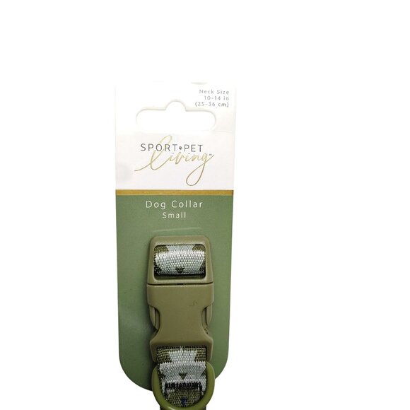 Sportpet Living Dog Small 10 to 14 inch Adjustable Green Geometric Pet Collar - Picture 2 of 4